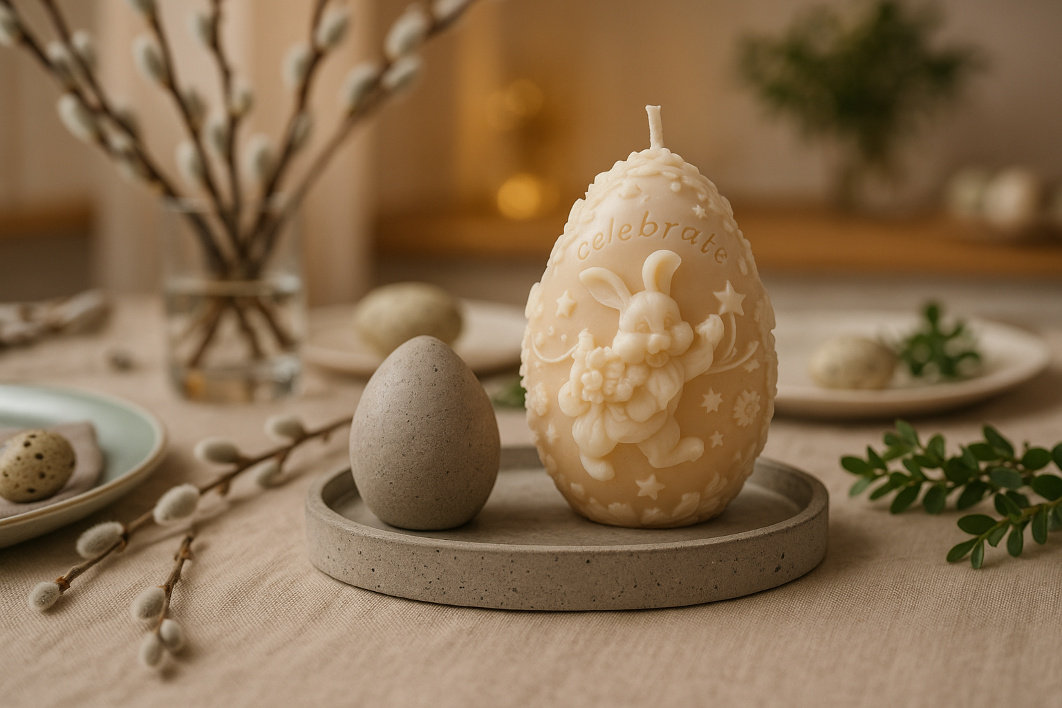 Świeca sojowa Celebrate — zajączek w jajku (ujęcie frontowe)
